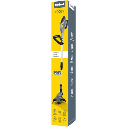 Rebel 2 in 1 telescopische grastrimmer en kantenmaaier inclusief accu en lader 20V 2 Ah RB-2001