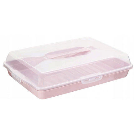 Lock & Fresh Rechthoekige Taartdoos 45 cm – Cake Bewaarbox en Transportcontainer – Met Handgrepen en Clipdeksel – Voor Cake, Taart en Gebak – Assorti