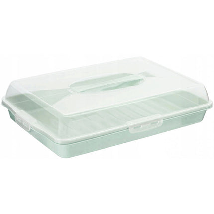 Lock & Fresh Rechthoekige Taartdoos 45 cm – Cake Bewaarbox en Transportcontainer – Met Handgrepen en Clipdeksel – Voor Cake, Taart en Gebak – Assorti
