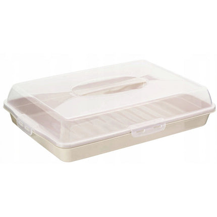 Lock & Fresh Rechthoekige Taartdoos 45 cm – Cake Bewaarbox en Transportcontainer – Met Handgrepen en Clipdeksel – Voor Cake, Taart en Gebak – Assorti