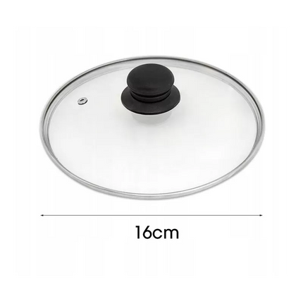 Pannendeksel 16 cm van Glas – Universeel Glazen Deksel voor Kookpan, Steelpan en Sauspan