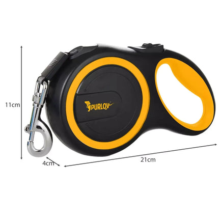 Automatische Hondenriem 8 Meter – Rollijn voor Honden tot 50 kg – Zwart/Geel