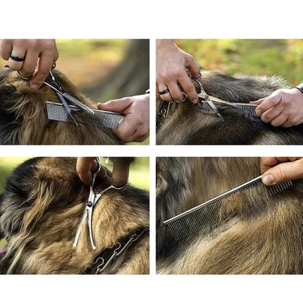 Hondenschaar Set – 3 Trim- & Effileerscharen met Kam – 8-delige Honden Trimset met Etui