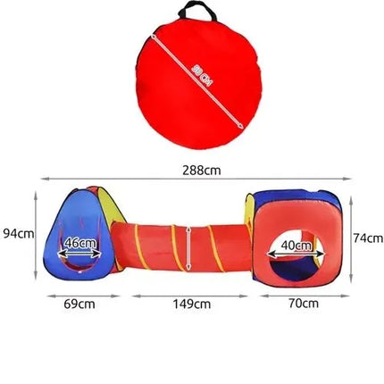 Speeltent Kinderen 3-in-1 – Tipi, Kruiptunnel & Speelhuisje – Binnen & Buiten