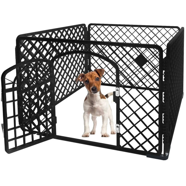 Puppyren 90 x 90 x 60 cm – Kunststof Hondenren met Deur – Dierenren voor Binnen
