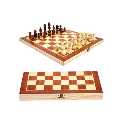 Houten 3 in 1 Schaakspel - Inklapbaar Dammen - Backgammon Set - Bordspel - Houten Spelletjes
