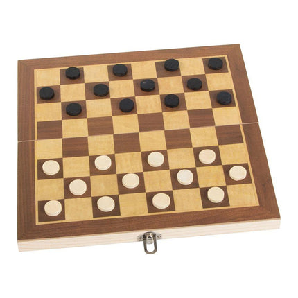 Houten 3 in 1 Schaakspel - Inklapbaar Dammen - Backgammon Set - Bordspel - Houten Spelletjes
