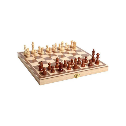 Houten 3 in 1 Schaakspel - Inklapbaar Dammen - Backgammon Set - Bordspel - Houten Spelletjes