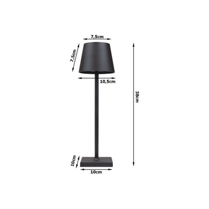Tafellamp Oplaadbaar - Draadloos en Dimbaar - Moderne Touch Lamp - Nachtlamp Slaapkamer - 3 Tinten Licht - 38 cm - Zwart