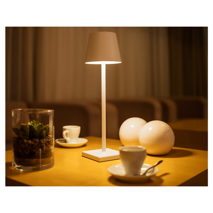 Oplaadbare Draadloze Tafellamp – 38 cm Goud – LED Nachtlamp met Dimbaar Warm Licht & Touchbediening – Moderne Oplaadbare Nachtlamp voor Slaapkamer, Woonkamer en Camping