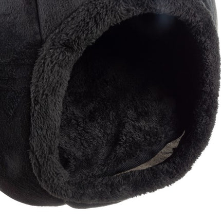 Purlov Luxe kattenmand voor de Kat  - Pluche Kattenbed - Luxe Kattenhuisje - Kat Slaapplek - Zachte Kattenmand - Huisdier Meubels - Zwart