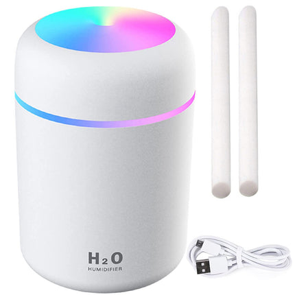 Mini Elektrische Luchtbevochtiger En Aroma Diffuser Met RGB Licht - Aromatherapie USB - Draagbare luchtbevochtiger Voor Auto, Huis & Slaapkamer