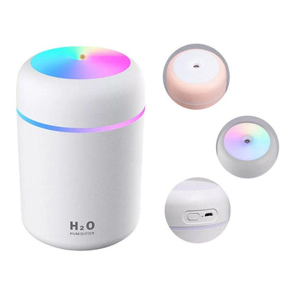 Mini Elektrische Luchtbevochtiger En Aroma Diffuser Met RGB Licht - Aromatherapie USB - Draagbare luchtbevochtiger Voor Auto, Huis & Slaapkamer