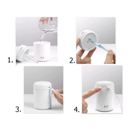 Mini Elektrische Luchtbevochtiger En Aroma Diffuser Met RGB Licht - Aromatherapie USB - Draagbare luchtbevochtiger Voor Auto, Huis & Slaapkamer