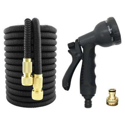 Trendmix Premium XXL Flexibele Tuinslang Tot 45 Meter Zwart - 8 Sproeistanden - Inclusief Koppelstukken, Opbergtas en Ophanghaak - Knikvrij en Lichtgewicht