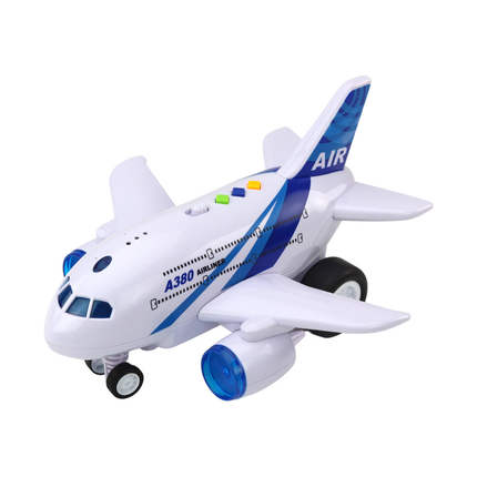 Airliner Happy Flight Speelgoed Vliegtuig Met Licht En Geluid Voor Kinderen Blauw 25 x 23 x 14 cm - Speelgoedvliegtuig -