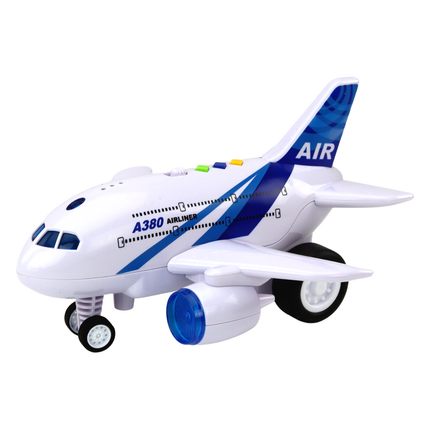 Airliner Happy Flight Speelgoed Vliegtuig Met Licht En Geluid Voor Kinderen Blauw 25 x 23 x 14 cm - Speelgoedvliegtuig -