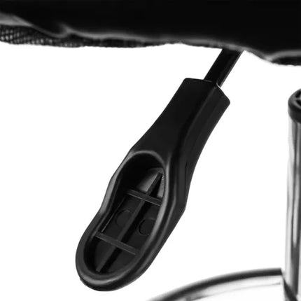 Beautylushh Kapperskruk op Wielen – Zwarte Zadelkruk met Extra Beensteunwiel - In Hoogte Verstelbare Ergonomische Salon Draaikruk met Rubber Wielen
