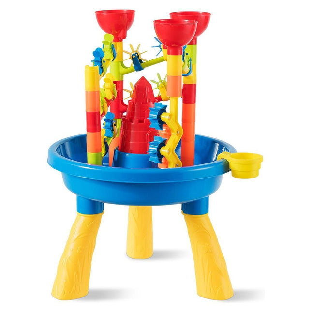 Trendmix Zand en watertafel 2-in-1 Strandspeelset met Zandschep - Kinder zandbak Buitenspeelgoed - 46 x 46 x 66 cm