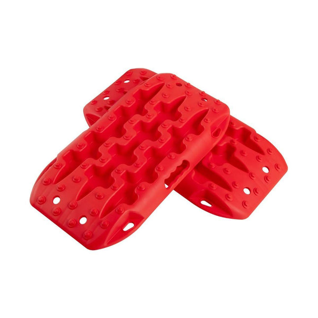 Trendmix Auto Gripplaten 2 Stuks – Antislip Starthulp Tractiemat – Voor Modder, Sneeuw en Zand – 58x31x6 cm – Rood – Voor Auto, Camper, Vrachtwagen