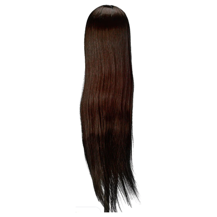 Gabbiano Oefenhoofd Kapper - 60 cm Haarlengte - Synthetisch Haar - Kappersopleiding - Bruin