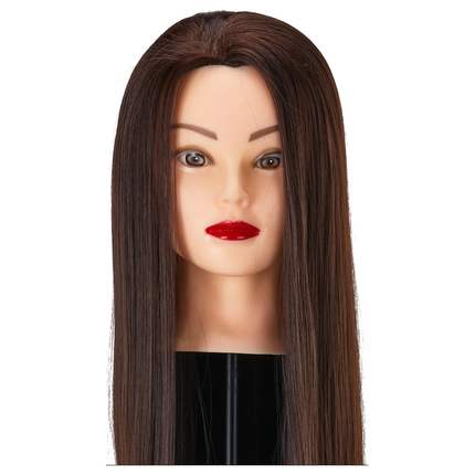 Gabbiano Oefenhoofd Kapper - 60 cm Haarlengte - Synthetisch Haar - Kappersopleiding - Bruin