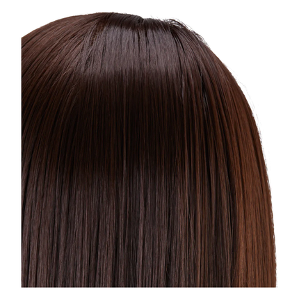 Gabbiano Oefenhoofd Kapper - 60 cm Haarlengte - Synthetisch Haar - Kappersopleiding - Bruin