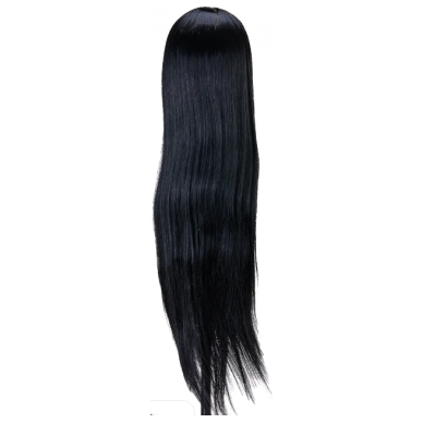 Gabbiano Oefenhoofd Kapper - 60 cm Haarlengte - Synthetisch Haar - Kappersopleiding - Zwart