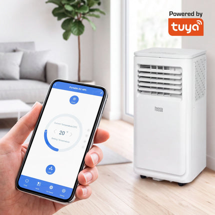 Mobiele Airco 9000 BTU – 3-in-1 Airconditioner met WiFi – Koelen, Ontvochtigen & Ventileren – Geschikt tot 20 m²