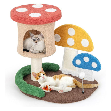Trendmix Krabpaal Kat – Paddenstoellook – 60 x 49 x 59 cm – Kattenmand, Sisal Krabplank & Speelbal