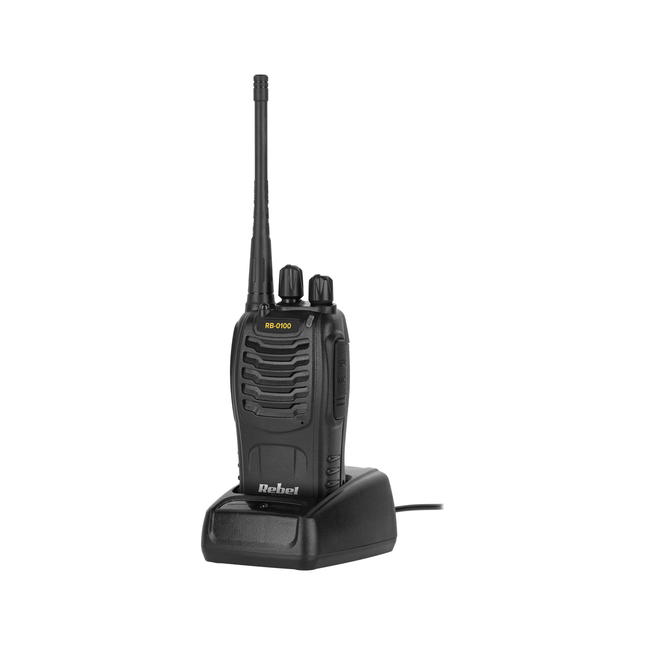 Rebel PMR RB-100 portofoon - walkie talkie - handradio - 3km bereik - VOX - 16 kanalen - 446,193 Mhz