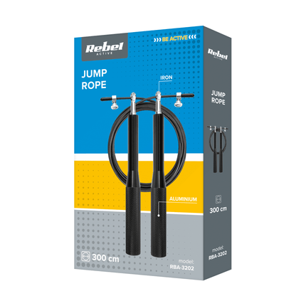 Rebel Active Boks Springtouw - Aluminium Verstelbaar Fitness Bokspringtouw 3 m - Metalen Lager