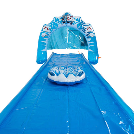 Sunclub Waterglijbaan 5 Meter – Opblaasbare Buikschuifbaan met Sproeiers en Glide Board