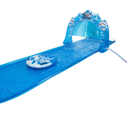 Sunclub Waterglijbaan 5 Meter – Opblaasbare Buikschuifbaan met Sproeiers en Glide Board
