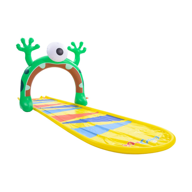Sunclub Waterglijbaan 488 cm – Waterslide met Sproeiers – Buikglijbaan voor Kinderen – Tuinslang Aansluiting – 5-14 Jaar