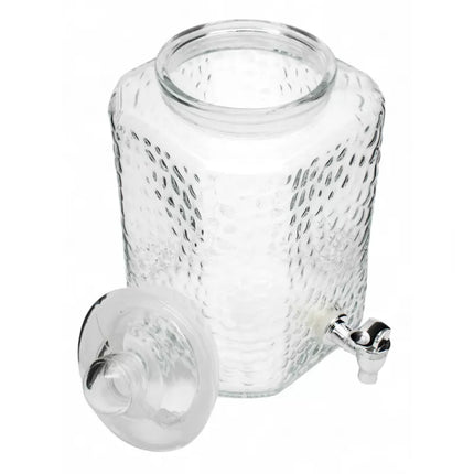 Drankdispenser 5,5 Liter met Kraantje en Deksel – Glazen Waterdispenser – Limonadedispenser voor Sap, IJsthee & Cocktails