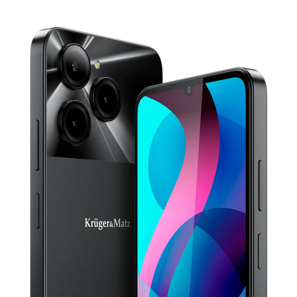 Kruger & Matz LIVE 12 Smartphone 6,74" 256 GB - 5G Android 14 - Inclusief Hoesje En Screenprotector - 5000 mAh-batterij - Zwart