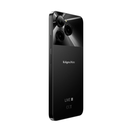 Kruger & Matz LIVE 12 Smartphone 6,74" 256 GB - 5G Android 14 - Inclusief Hoesje En Screenprotector - 5000 mAh-batterij - Zwart