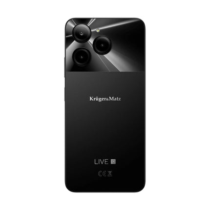 Kruger & Matz LIVE 12 Smartphone 6,74" 256 GB - 5G Android 14 - Inclusief Hoesje En Screenprotector - 5000 mAh-batterij - Zwart