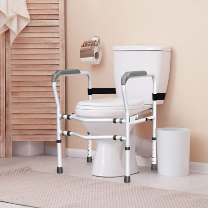 Trendmix Universeel Toiletframe Opstahulp - Toiletstoel - Verstelbare WC-steunhulp Met Antislip Handgreep – 48 x 65 x 84 cm