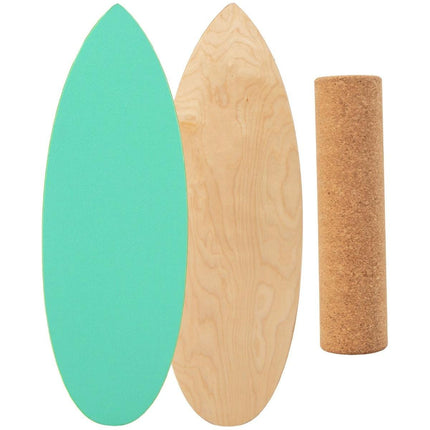 Trendmix Balance Board Houten Balans Trainer Trickboard - Incl. Kurkrol En Viltmat - Maximale Draaggewicht 227kg - Balansbord Met 8 Geperste Houtlagen