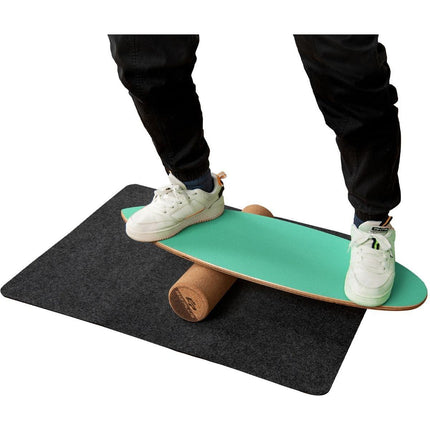 Trendmix Balance Board Houten Balans Trainer Trickboard - Incl. Kurkrol En Viltmat - Maximale Draaggewicht 227kg - Balansbord Met 8 Geperste Houtlagen