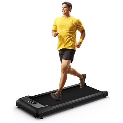 Costway Walking Pad Loopband zwart 1-6 km/u 120 kg Capaciteit - Afstandsbediening en LED Display - Walking pad voor thuis of op kantoor