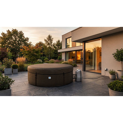Opblaasbare Jacuzzi 6 Personen – Spa voor Buiten – Hydromassage – Verwarming tot 42°C – 204 x 70 cm – Bruin