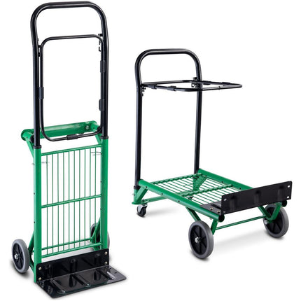 Trendmix 2 in 1 Opvouwbare Steekwagen - Transportwagen - Bandwagen -  Tot 90 kg Belastbaar - 63 x 42 x 75 cm Groen
