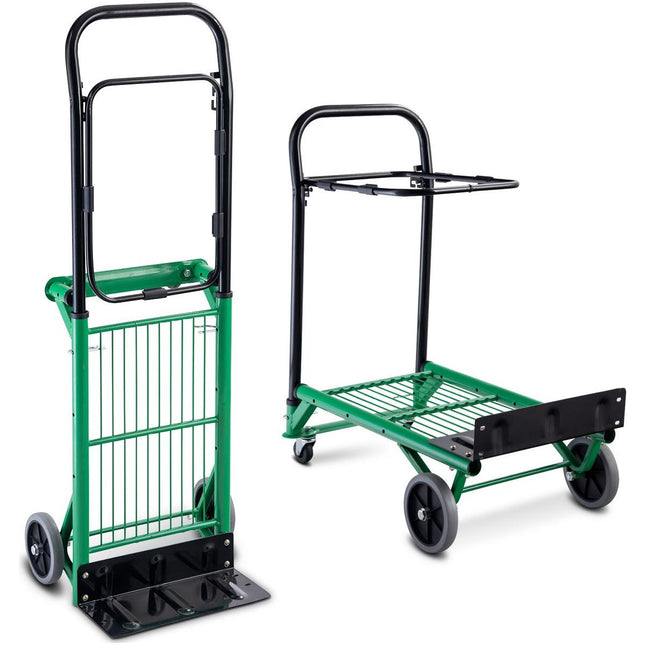 Trendmix 2 in 1 Opvouwbare Steekwagen - Transportwagen - Bandwagen -  Tot 90 kg Belastbaar - 63 x 42 x 75 cm Groen
