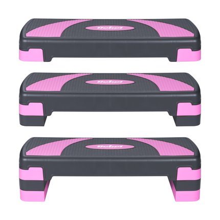 Rebel Active Fitness Stepper - Aerobics Step In Hoogte Verstelbaar Tot 20 Cm  - Stepper Stepbank Fitnessstep - Grijs Paars