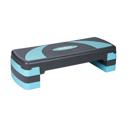 Rebel Active Fitness Stepper - Aerobics Step In Hoogte Verstelbaar Tot 20 Cm  - Stepper Stepbank Fitnessstep - Grijs Blauw