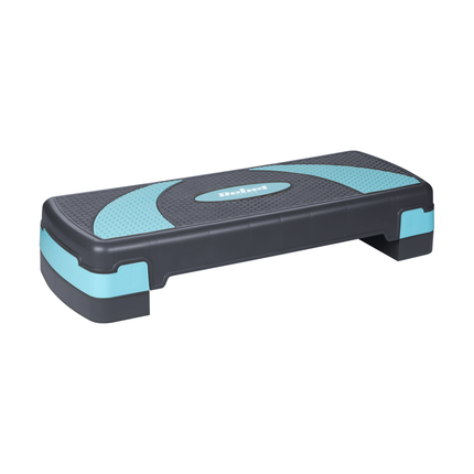 Rebel Active Fitness Stepper - Aerobics Step In Hoogte Verstelbaar Tot 20 Cm  - Stepper Stepbank Fitnessstep - Grijs Blauw