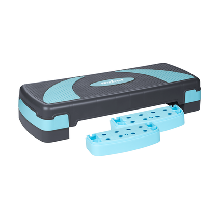 Rebel Active Fitness Stepper - Aerobics Step In Hoogte Verstelbaar Tot 20 Cm  - Stepper Stepbank Fitnessstep - Grijs Blauw